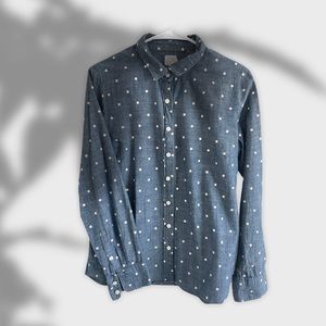 J Crew • The perfect shirt • Polka Dot Chambray